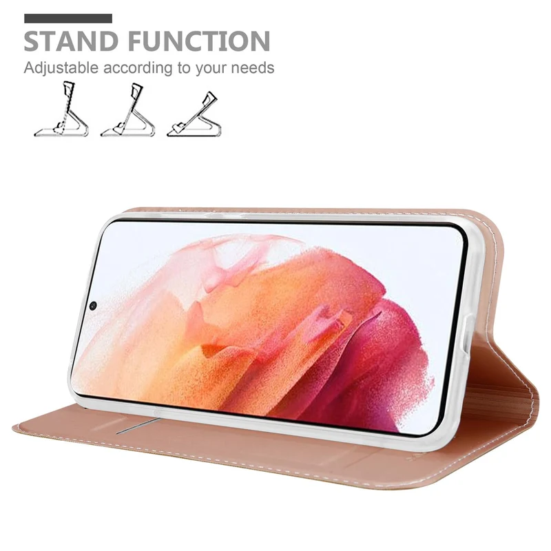 Cadorabo Hülle kompatibel mit Samsung Galaxy S21 5G Schutzhülle mit Magnetverschluss, Standfunktion und Kartenfach