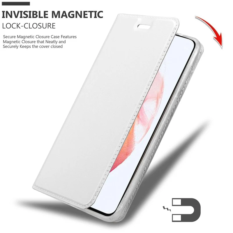 Cadorabo Hülle kompatibel mit Samsung Galaxy S21 5G Schutzhülle mit Magnetverschluss, Standfunktion und Kartenfach