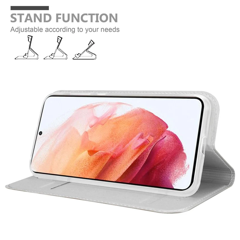 Cadorabo Hülle kompatibel mit Samsung Galaxy S21 5G Schutzhülle mit Magnetverschluss, Standfunktion und Kartenfach