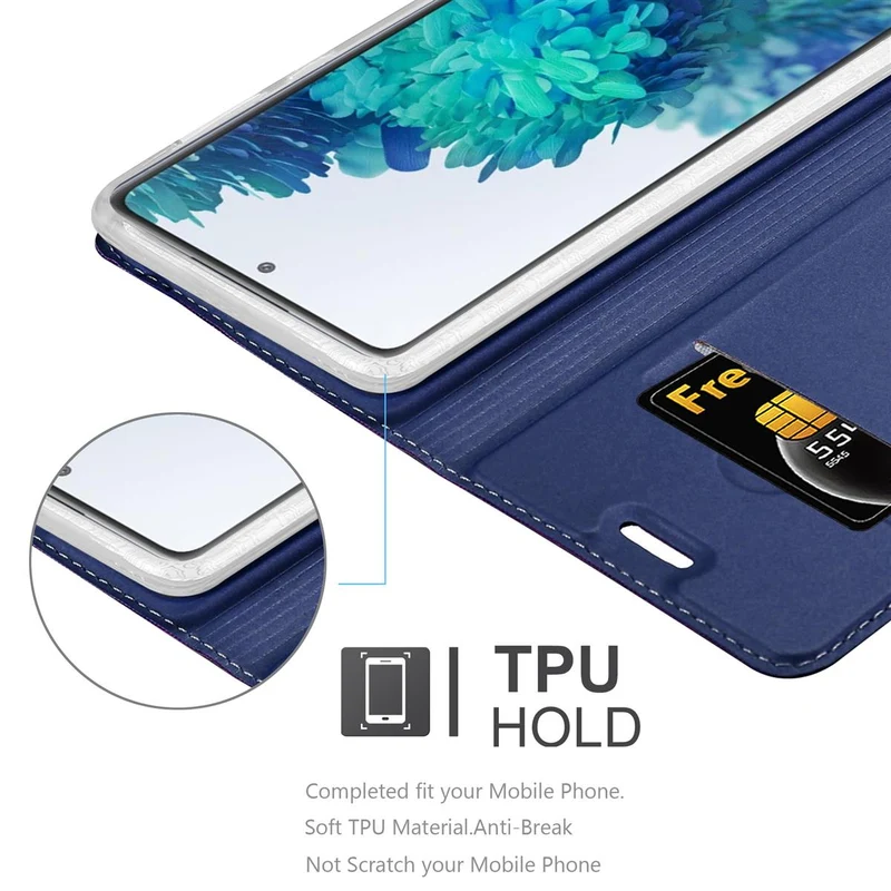 Cadorabo Hülle kompatibel mit Samsung Galaxy S20 FE Schutzhülle mit Magnetverschluss, Standfunktion und Kartenfach