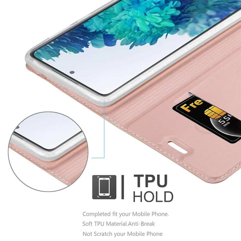 Cadorabo Hülle kompatibel mit Samsung Galaxy S20 FE Schutzhülle mit Magnetverschluss, Standfunktion und Kartenfach