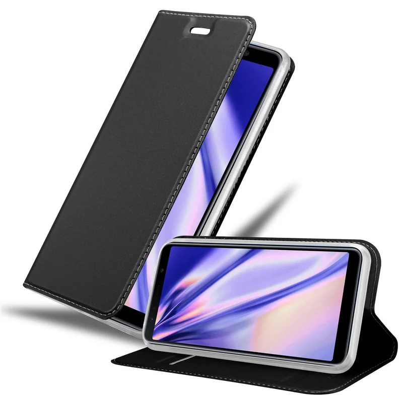 Cadorabo Hülle kompatibel mit Samsung Galaxy A7 2018 Schutzhülle mit Magnetverschluss, Standfunktion und Kartenfach