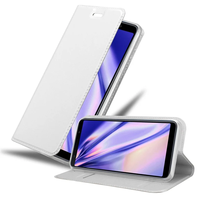 Cadorabo Hülle kompatibel mit Samsung Galaxy A7 2018 Schutzhülle mit Magnetverschluss, Standfunktion und Kartenfach