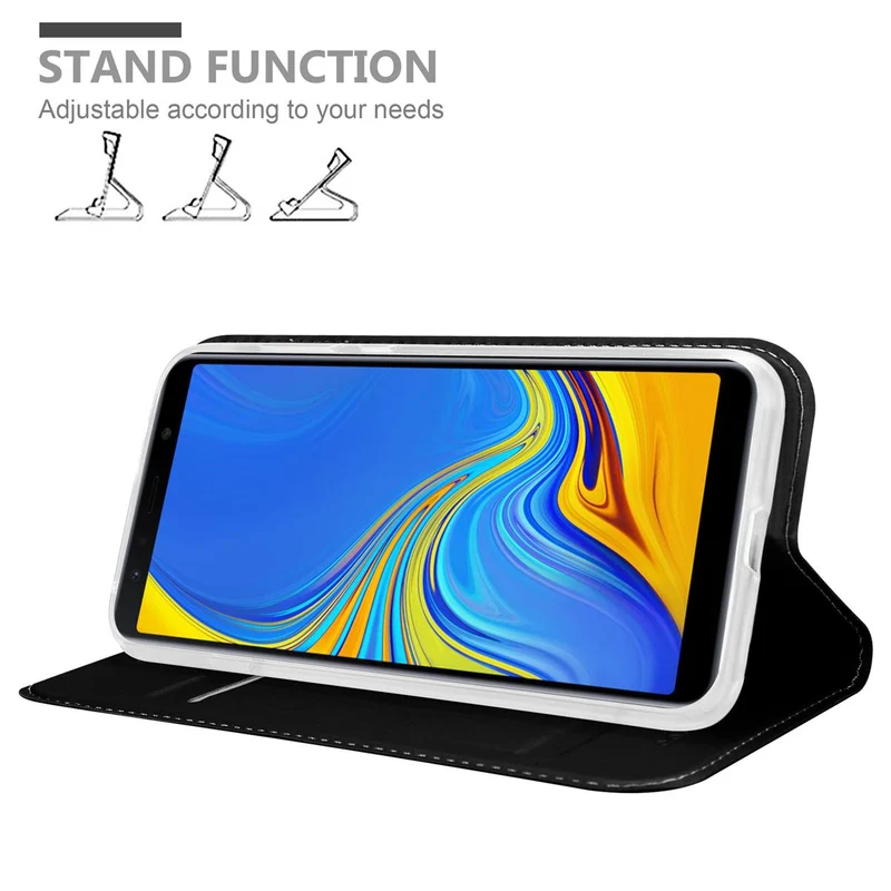 Cadorabo Hülle kompatibel mit Samsung Galaxy A7 2018 Schutzhülle mit Magnetverschluss, Standfunktion und Kartenfach