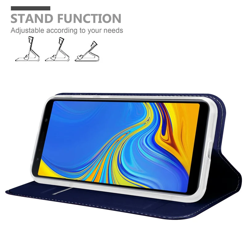 Cadorabo Hülle kompatibel mit Samsung Galaxy A7 2018 Schutzhülle mit Magnetverschluss, Standfunktion und Kartenfach