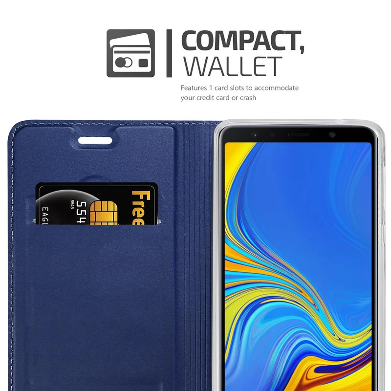 Cadorabo Hülle kompatibel mit Samsung Galaxy A7 2018 Schutzhülle mit Magnetverschluss, Standfunktion und Kartenfach