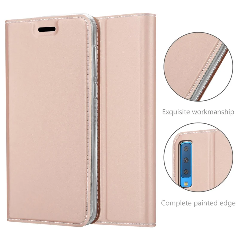 Cadorabo Hülle kompatibel mit Samsung Galaxy A7 2018 Schutzhülle mit Magnetverschluss, Standfunktion und Kartenfach