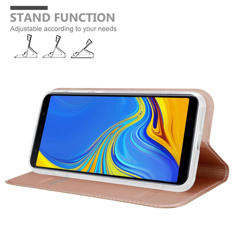 Cadorabo Hülle kompatibel mit Samsung Galaxy A7 2018 Schutzhülle mit Magnetverschluss, Standfunktion und Kartenfach