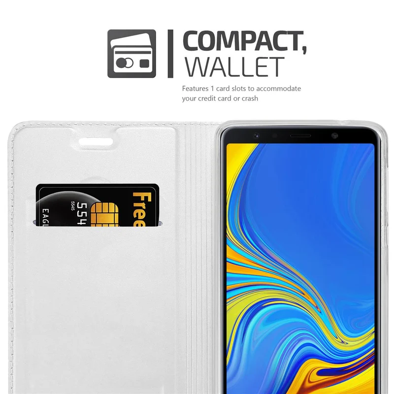 Cadorabo Hülle kompatibel mit Samsung Galaxy A7 2018 Schutzhülle mit Magnetverschluss, Standfunktion und Kartenfach