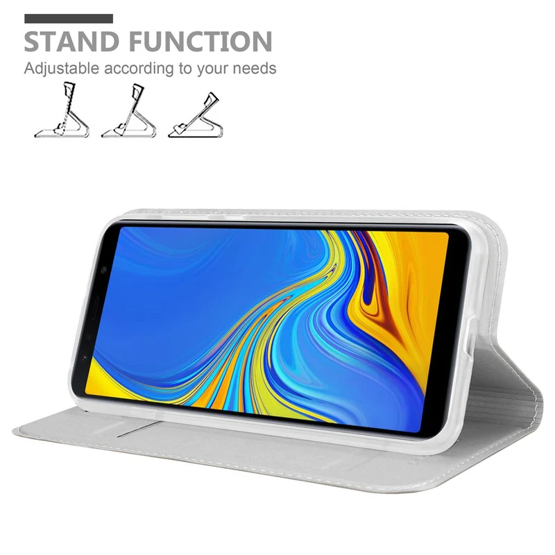 Cadorabo Hülle kompatibel mit Samsung Galaxy A7 2018 Schutzhülle mit Magnetverschluss, Standfunktion und Kartenfach