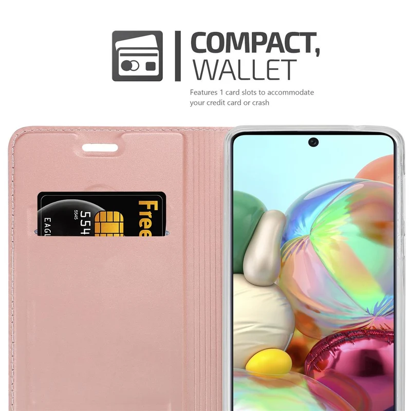 Cadorabo Hülle kompatibel mit Samsung Galaxy A71 5G Schutzhülle mit Magnetverschluss, Standfunktion und Kartenfach