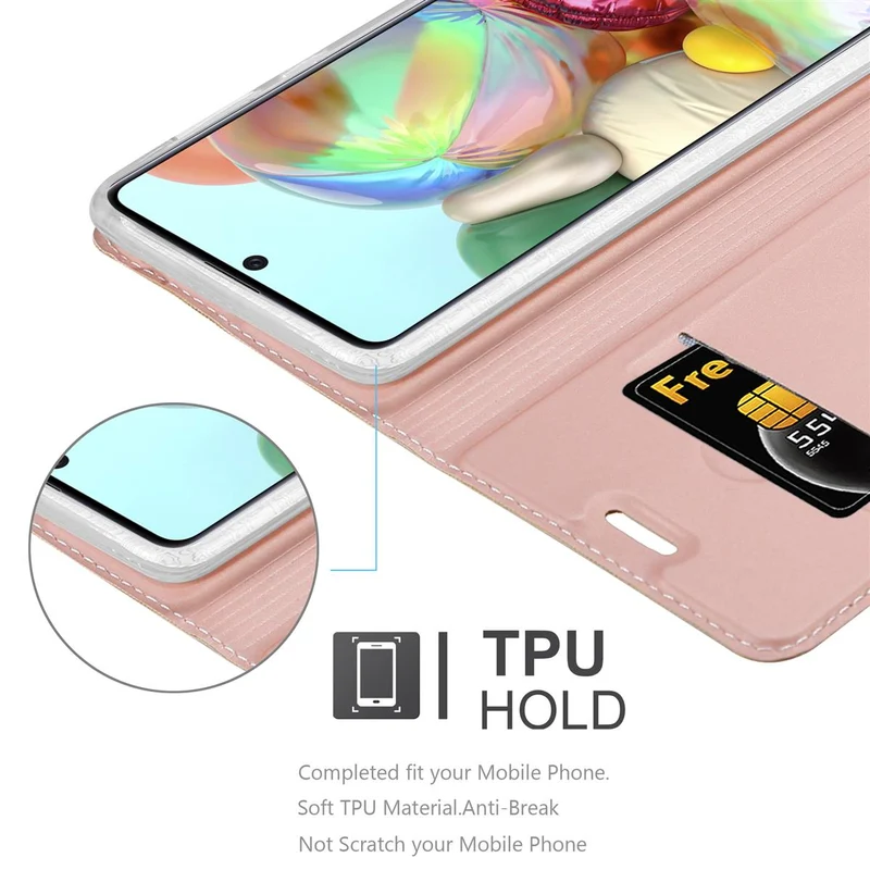 Cadorabo Hülle kompatibel mit Samsung Galaxy A71 5G Schutzhülle mit Magnetverschluss, Standfunktion und Kartenfach