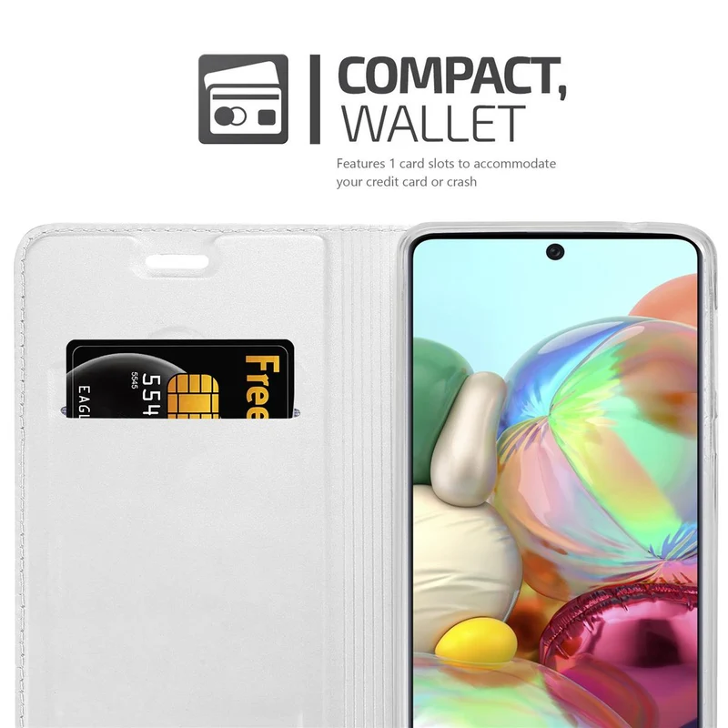 Cadorabo Hülle kompatibel mit Samsung Galaxy A71 5G Schutzhülle mit Magnetverschluss, Standfunktion und Kartenfach