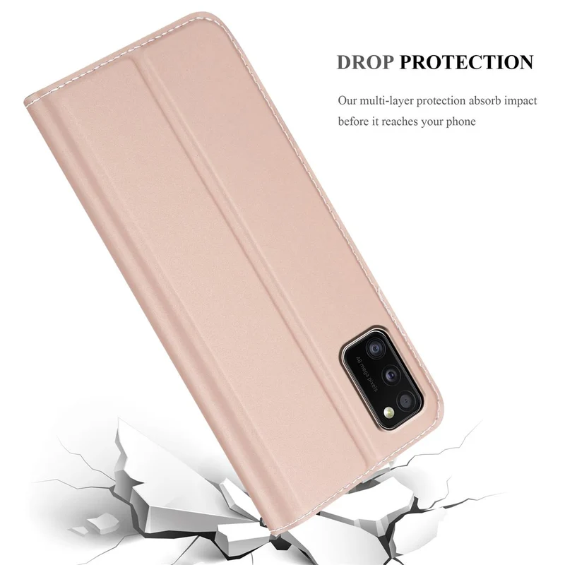 Cadorabo Hülle kompatibel mit Samsung Galaxy A41 Schutzhülle mit Magnetverschluss, Standfunktion und Kartenfach