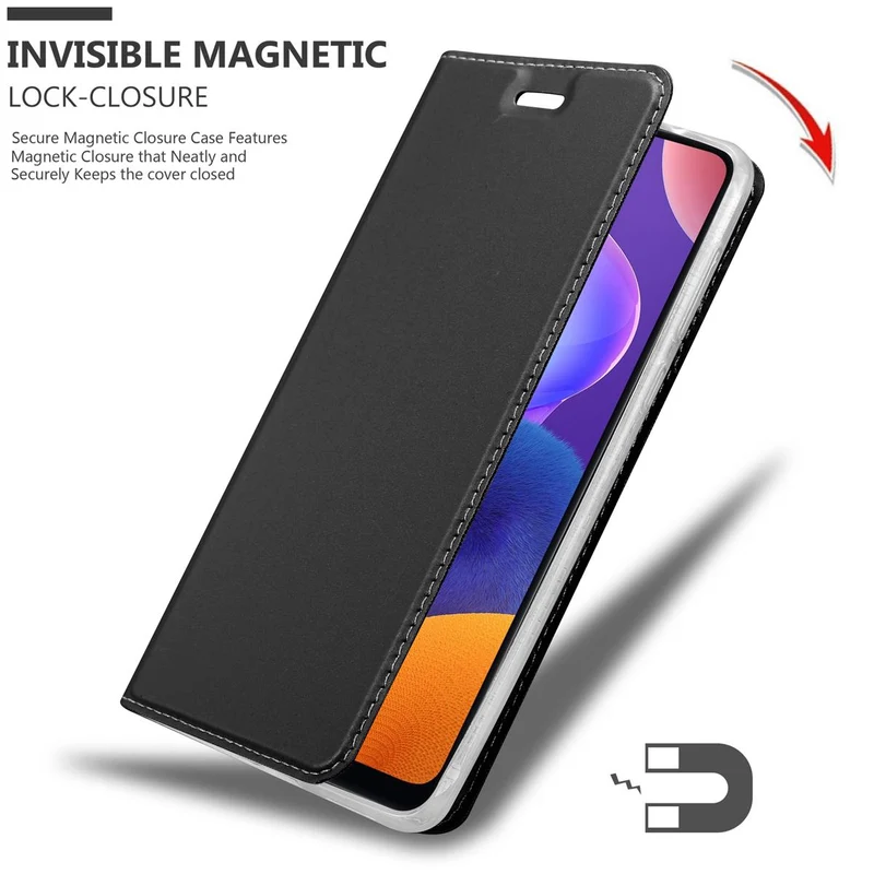 Cadorabo Hülle kompatibel mit Samsung Galaxy A31 Schutzhülle mit Magnetverschluss, Standfunktion und Kartenfach