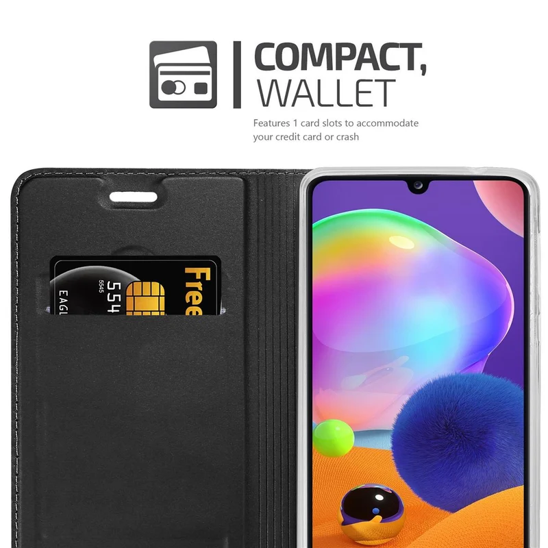 Cadorabo Hülle kompatibel mit Samsung Galaxy A31 Schutzhülle mit Magnetverschluss, Standfunktion und Kartenfach