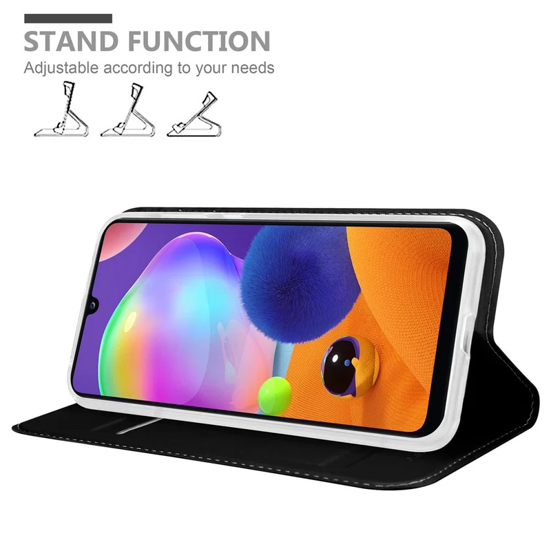 Cadorabo Hülle kompatibel mit Samsung Galaxy A31 Schutzhülle mit Magnetverschluss, Standfunktion und Kartenfach