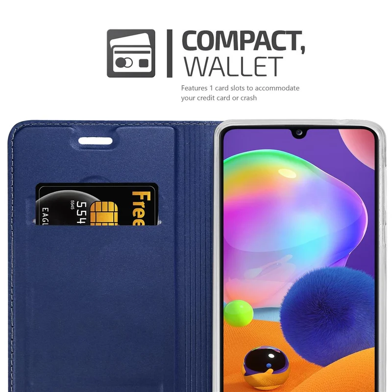 Cadorabo Hülle kompatibel mit Samsung Galaxy A31 Schutzhülle mit Magnetverschluss, Standfunktion und Kartenfach