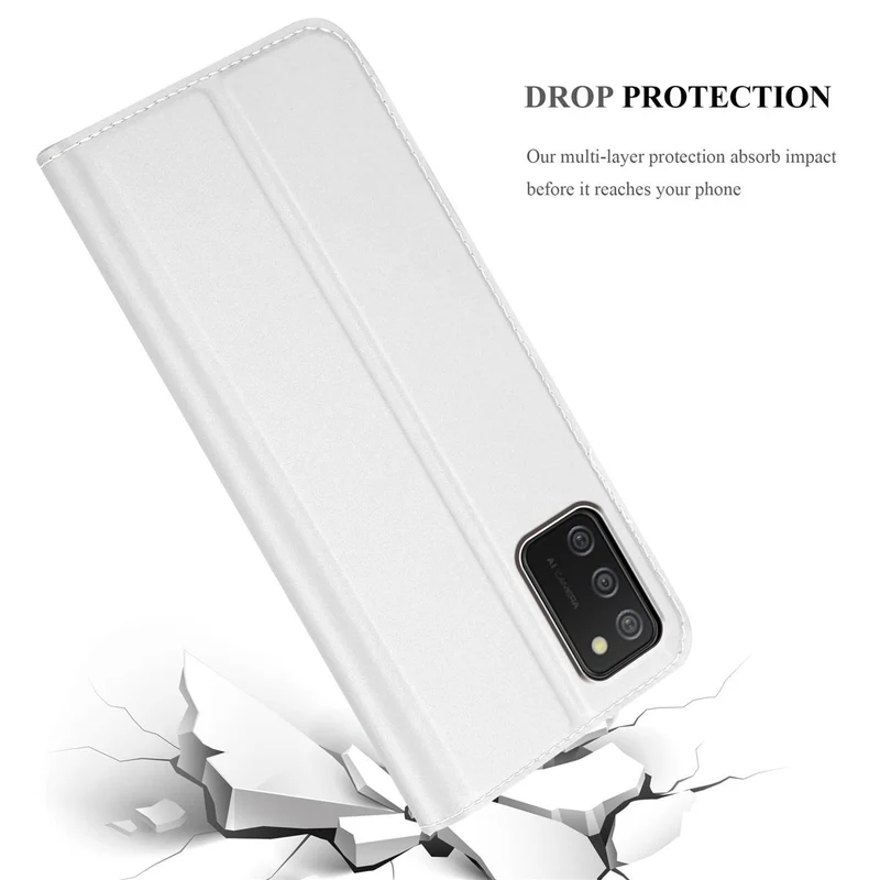 Cadorabo Hülle kompatibel mit Samsung Galaxy A02s Schutzhülle mit Magnetverschluss, Standfunktion und Kartenfach