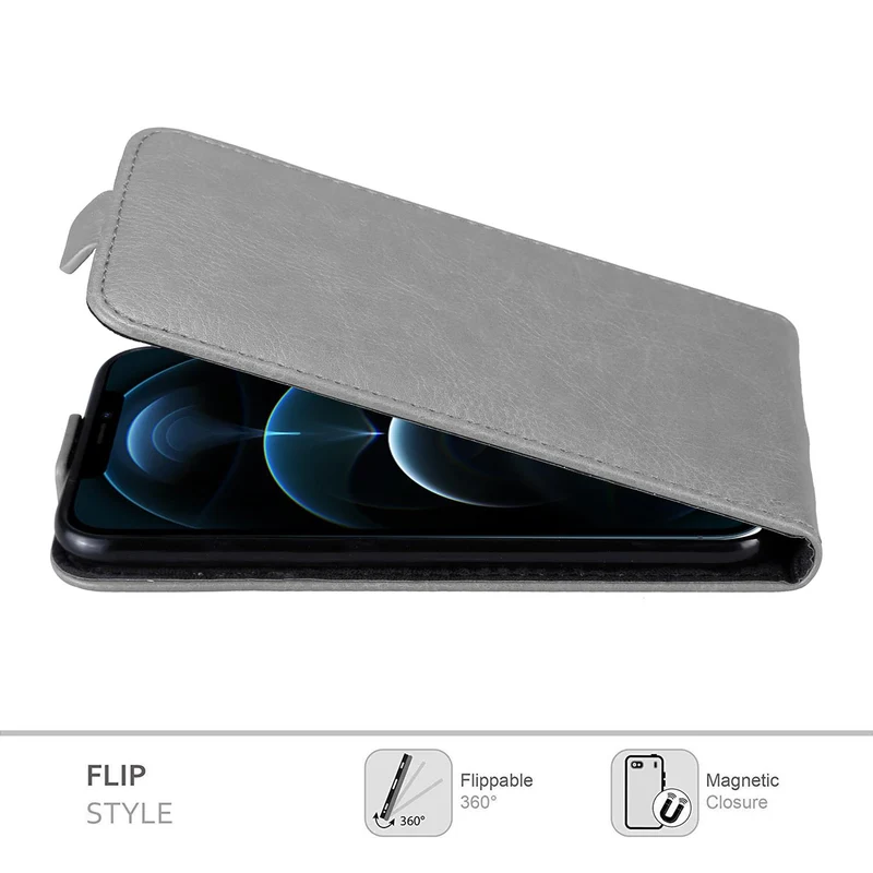Cadorabo Hülle kompatibel mit Apple iPhone 12 PRO MAX Schutzhülle im Flip Design mit Magnetverschluss