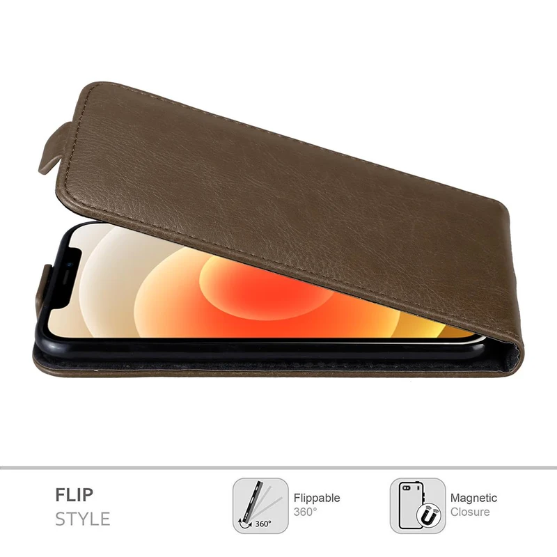 Cadorabo Hülle kompatibel mit Apple iPhone 12 MINI Schutzhülle im Flip Design mit Magnetverschluss