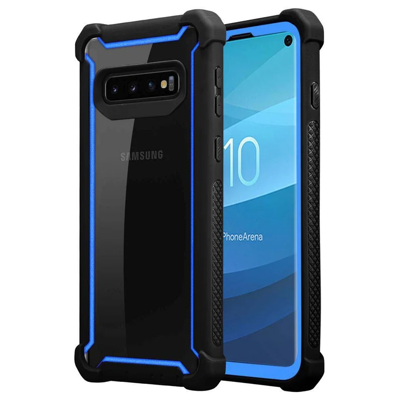 Cadorabo Hülle kompatibel mit Samsung Galaxy S10 4G 2-in-1 Schutzhülle mit TPU Silikon-Rand und Acryl-Glas-Rücken