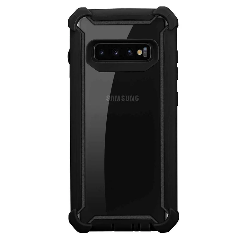 Cadorabo Hülle kompatibel mit Samsung Galaxy S10 4G 2-in-1 Schutzhülle mit TPU Silikon-Rand und Acryl-Glas-Rücken
