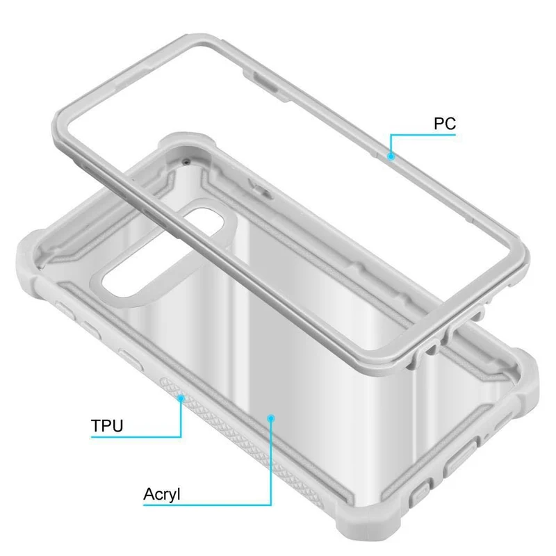 Cadorabo Hülle kompatibel mit Samsung Galaxy S10 4G 2-in-1 Schutzhülle mit TPU Silikon-Rand und Acryl-Glas-Rücken