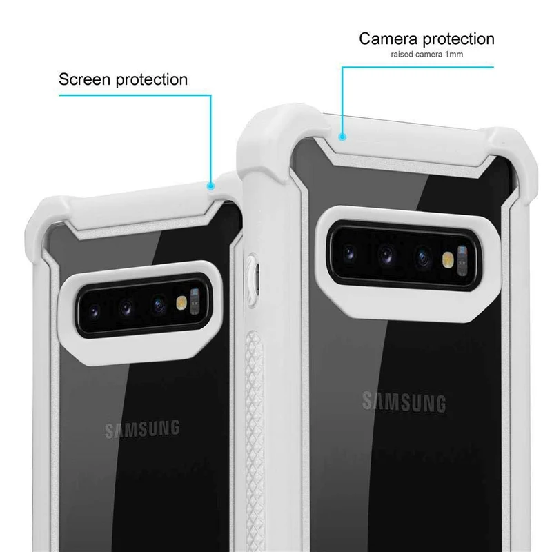 Cadorabo Hülle kompatibel mit Samsung Galaxy S10 4G 2-in-1 Schutzhülle mit TPU Silikon-Rand und Acryl-Glas-Rücken