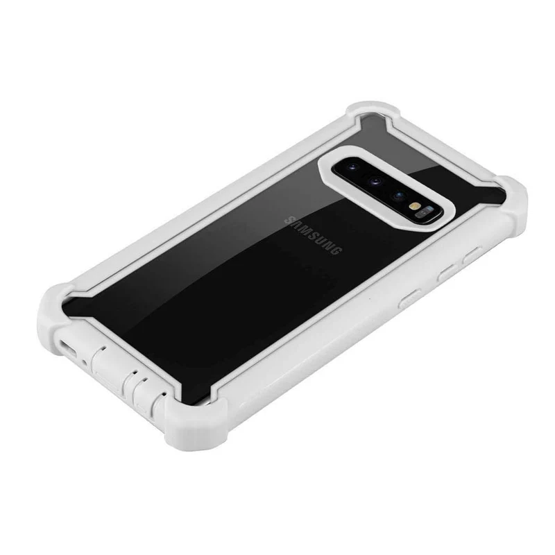 Cadorabo Hülle kompatibel mit Samsung Galaxy S10 4G 2-in-1 Schutzhülle mit TPU Silikon-Rand und Acryl-Glas-Rücken