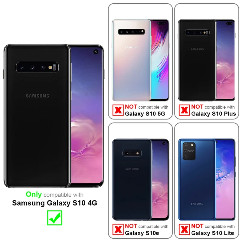 Cadorabo Hülle kompatibel mit Samsung Galaxy S10 4G 2-in-1 Schutzhülle mit TPU Silikon-Rand und Acryl-Glas-Rücken