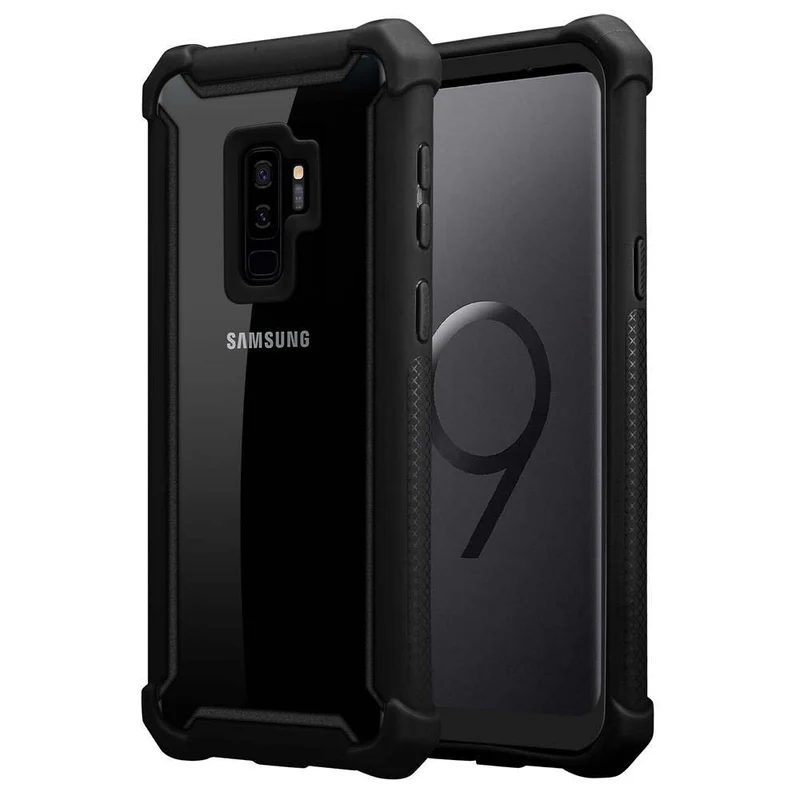 Cadorabo Hülle kompatibel mit Samsung Galaxy S9 PLUS 2-in-1 Schutzhülle mit TPU Silikon-Rand und Acryl-Glas-Rücken