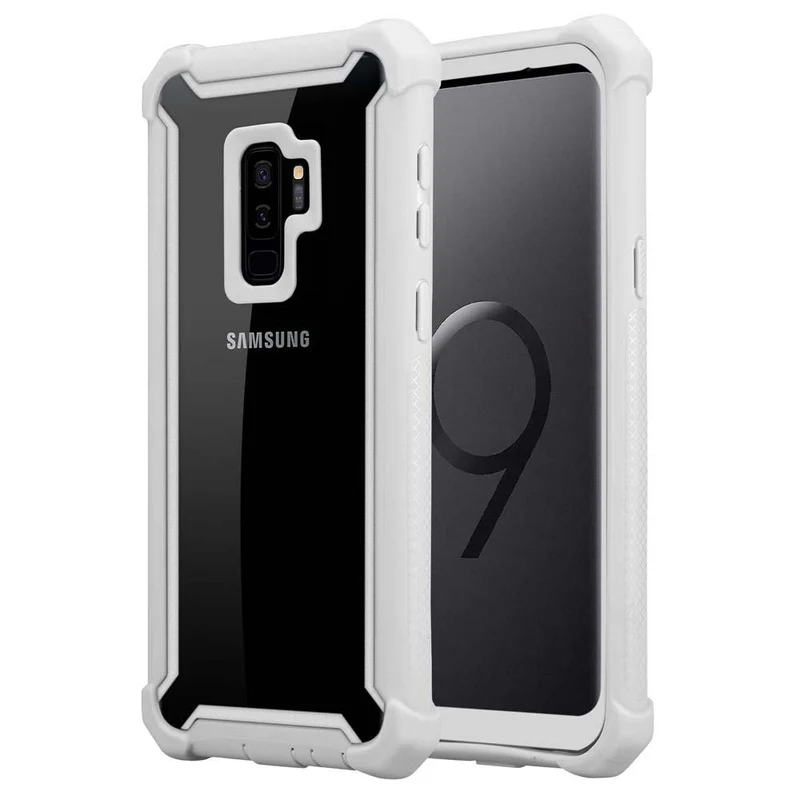 Cadorabo Hülle kompatibel mit Samsung Galaxy S9 PLUS 2-in-1 Schutzhülle mit TPU Silikon-Rand und Acryl-Glas-Rücken