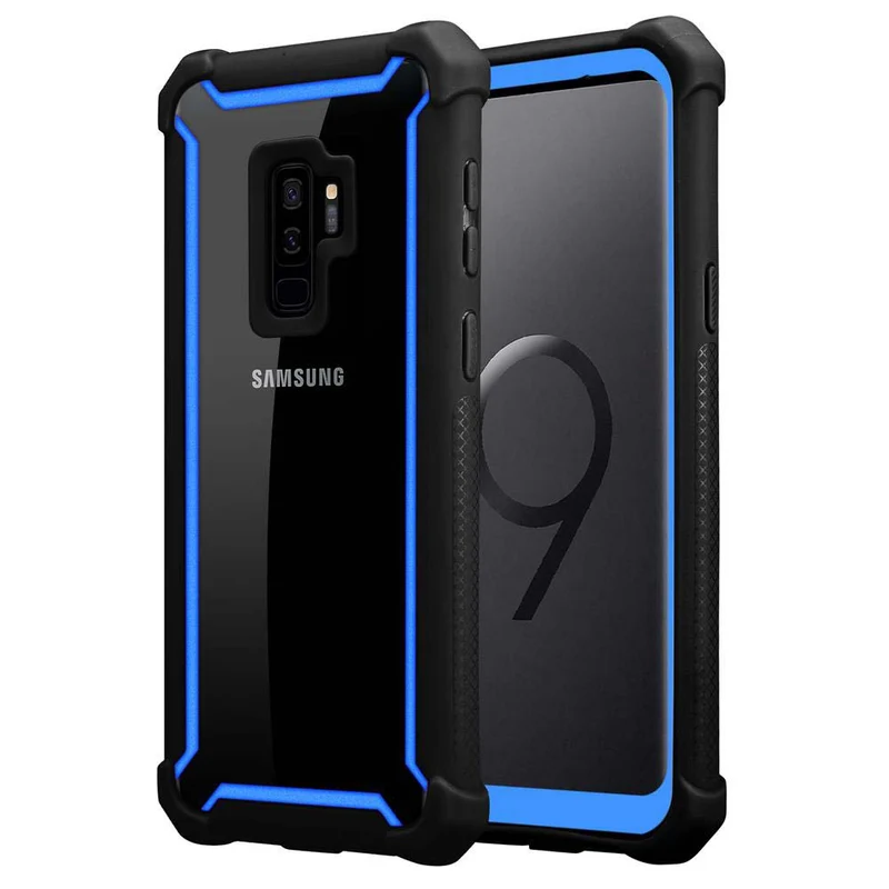 Cadorabo Hülle kompatibel mit Samsung Galaxy S9 PLUS 2-in-1 Schutzhülle mit TPU Silikon-Rand und Acryl-Glas-Rücken
