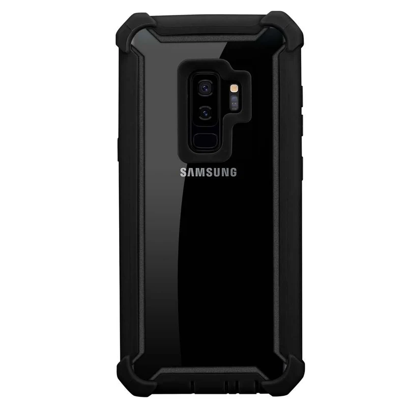 Cadorabo Hülle kompatibel mit Samsung Galaxy S9 PLUS 2-in-1 Schutzhülle mit TPU Silikon-Rand und Acryl-Glas-Rücken