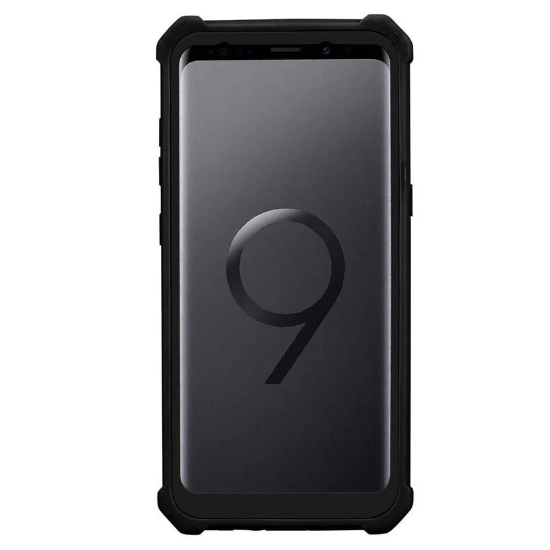 Cadorabo Hülle kompatibel mit Samsung Galaxy S9 PLUS 2-in-1 Schutzhülle mit TPU Silikon-Rand und Acryl-Glas-Rücken