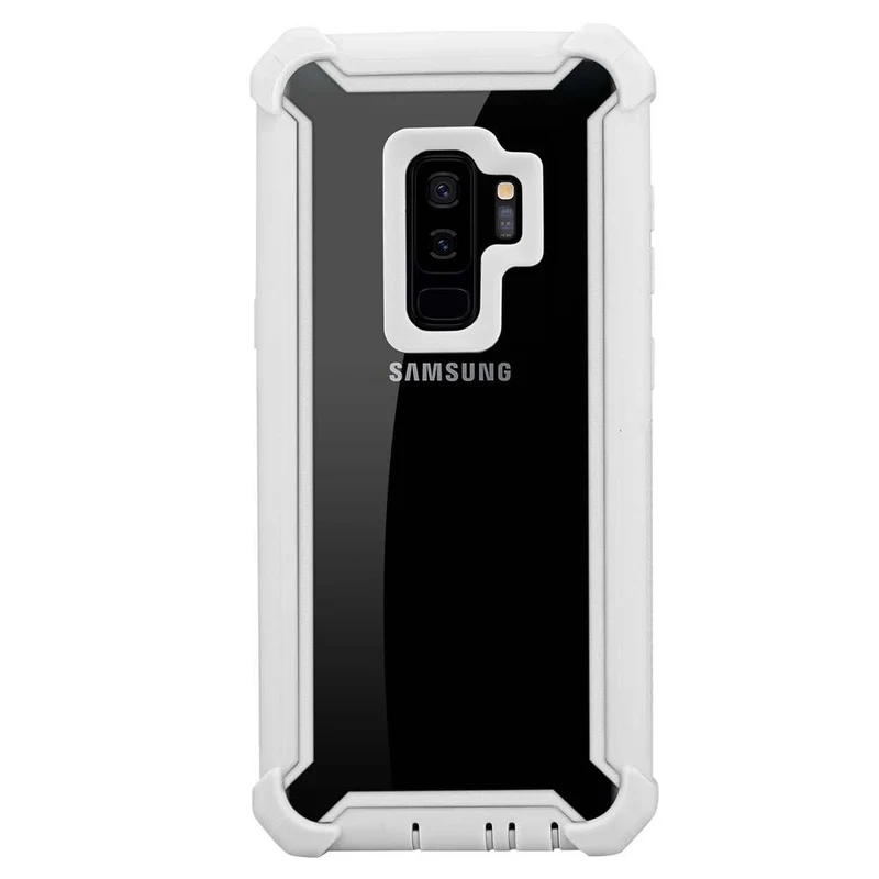Cadorabo Hülle kompatibel mit Samsung Galaxy S9 PLUS 2-in-1 Schutzhülle mit TPU Silikon-Rand und Acryl-Glas-Rücken