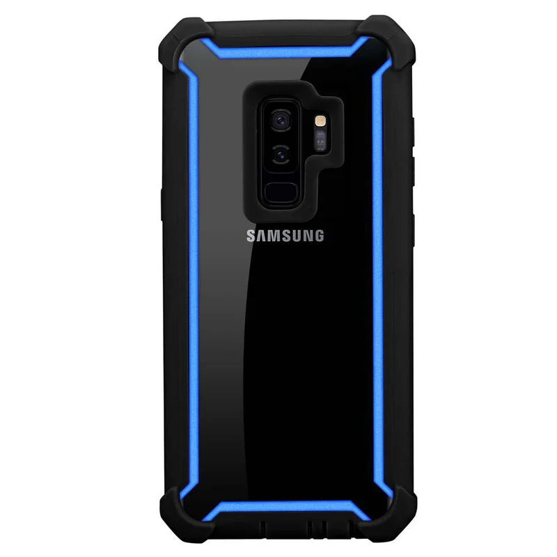 Cadorabo Hülle kompatibel mit Samsung Galaxy S9 PLUS 2-in-1 Schutzhülle mit TPU Silikon-Rand und Acryl-Glas-Rücken