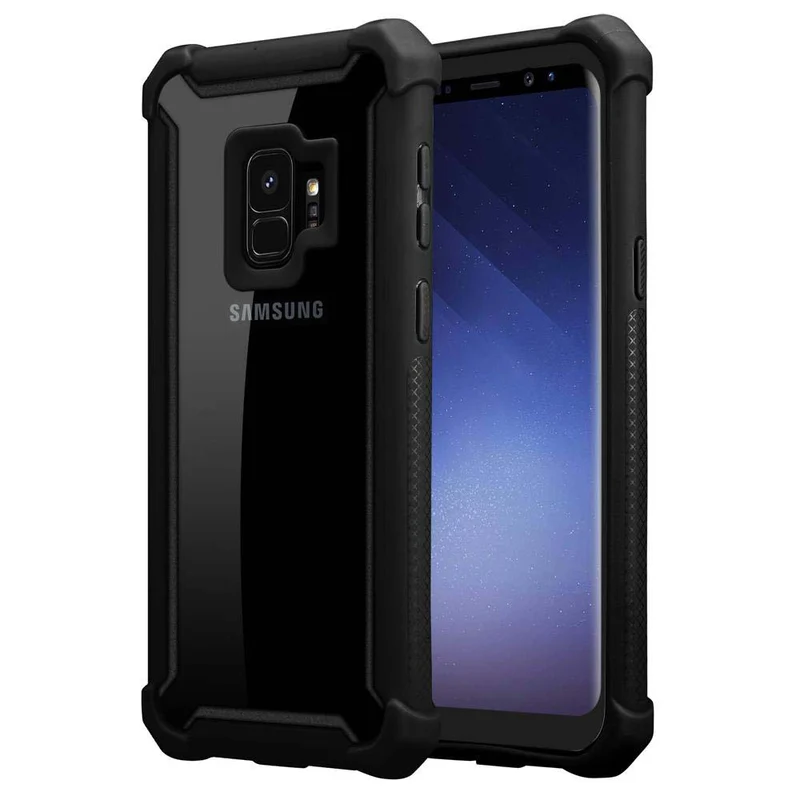 Cadorabo Hülle kompatibel mit Samsung Galaxy S9 2-in-1 Schutzhülle mit TPU Silikon-Rand und Acryl-Glas-Rücken