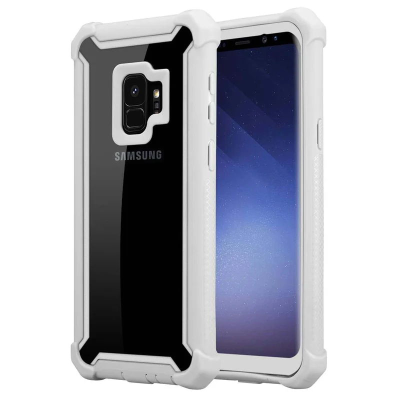 Cadorabo Hülle kompatibel mit Samsung Galaxy S9 2-in-1 Schutzhülle mit TPU Silikon-Rand und Acryl-Glas-Rücken