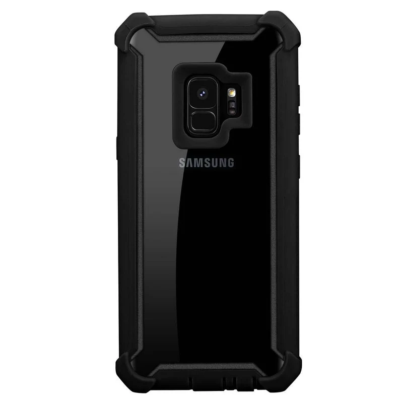 Cadorabo Hülle kompatibel mit Samsung Galaxy S9 2-in-1 Schutzhülle mit TPU Silikon-Rand und Acryl-Glas-Rücken