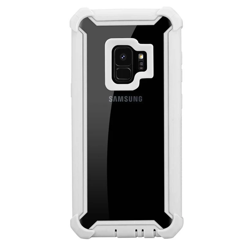 Cadorabo Hülle kompatibel mit Samsung Galaxy S9 2-in-1 Schutzhülle mit TPU Silikon-Rand und Acryl-Glas-Rücken