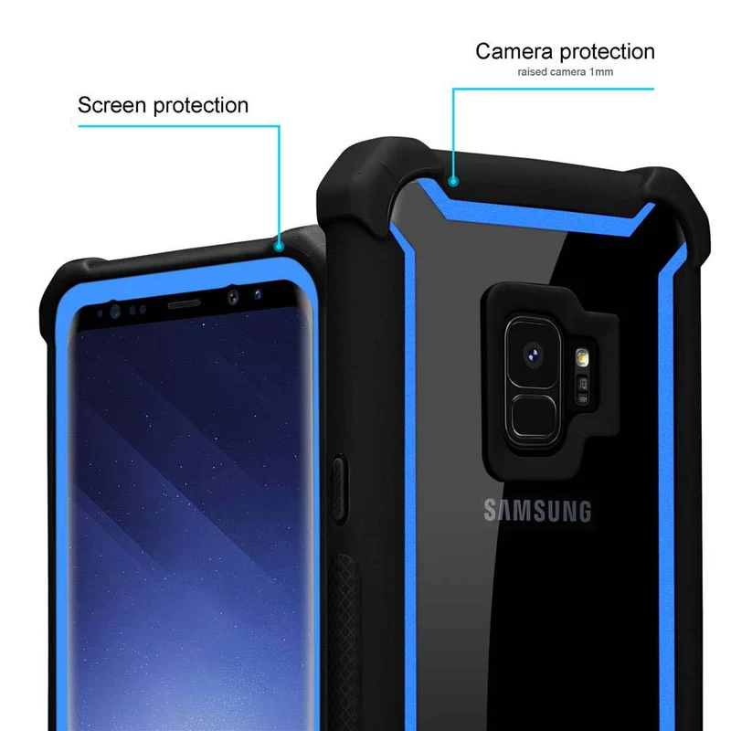 Cadorabo Hülle kompatibel mit Samsung Galaxy S9 2-in-1 Schutzhülle mit TPU Silikon-Rand und Acryl-Glas-Rücken