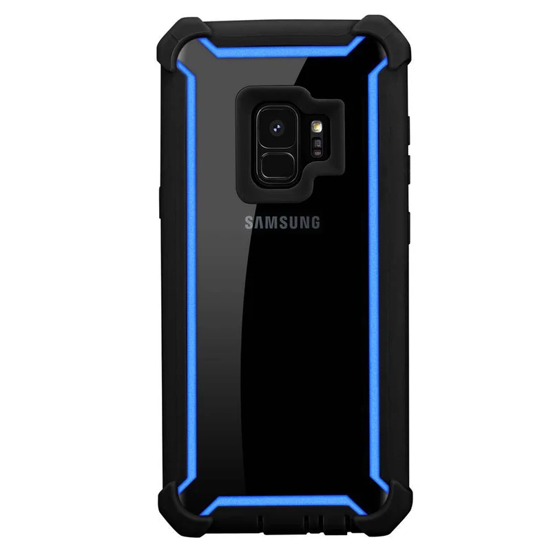Cadorabo Hülle kompatibel mit Samsung Galaxy S9 2-in-1 Schutzhülle mit TPU Silikon-Rand und Acryl-Glas-Rücken