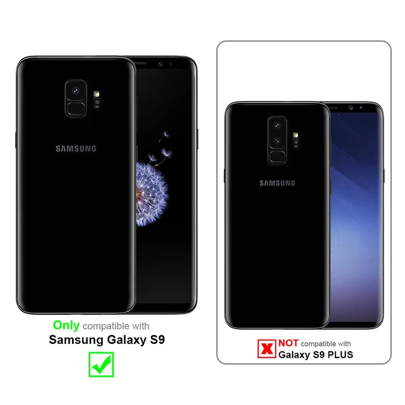 Cadorabo Hülle kompatibel mit Samsung Galaxy S9 2-in-1 Schutzhülle mit TPU Silikon-Rand und Acryl-Glas-Rücken