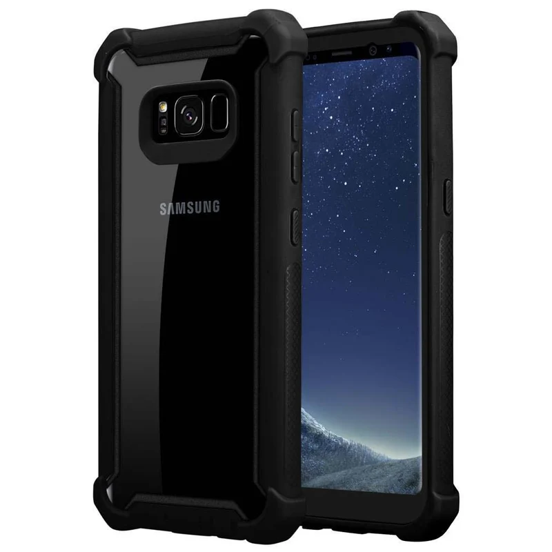 Cadorabo Hülle kompatibel mit Samsung Galaxy S8 PLUS 2-in-1 Schutzhülle mit TPU Silikon-Rand und Acryl-Glas-Rücken