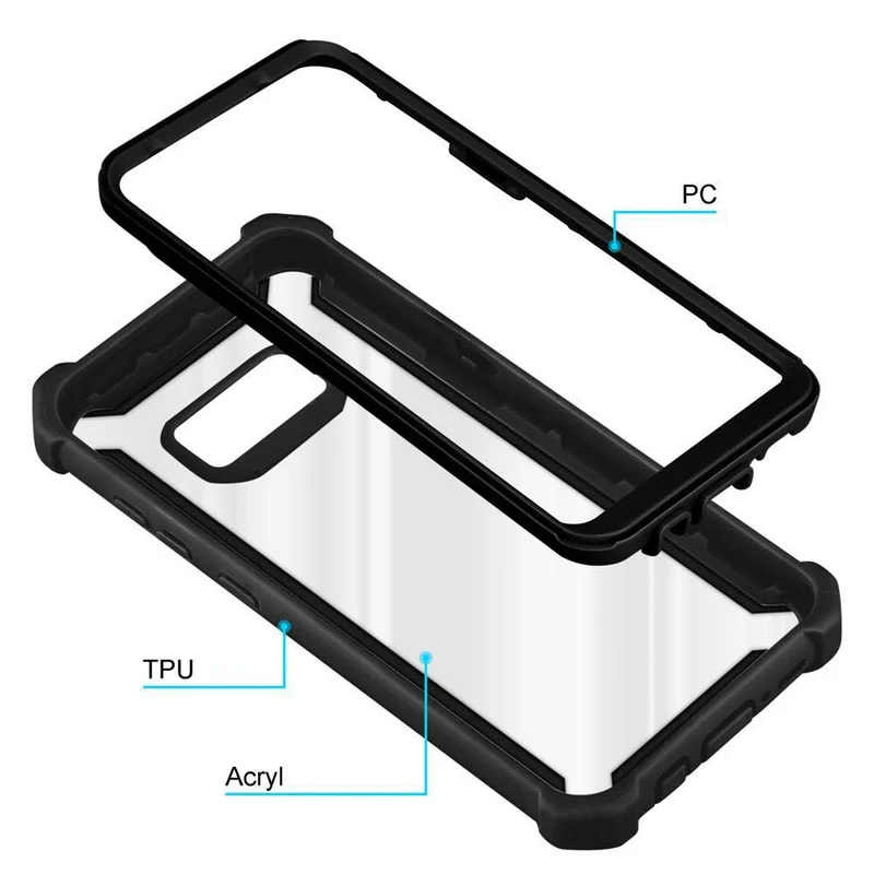 Cadorabo Hülle kompatibel mit Samsung Galaxy S8 PLUS 2-in-1 Schutzhülle mit TPU Silikon-Rand und Acryl-Glas-Rücken