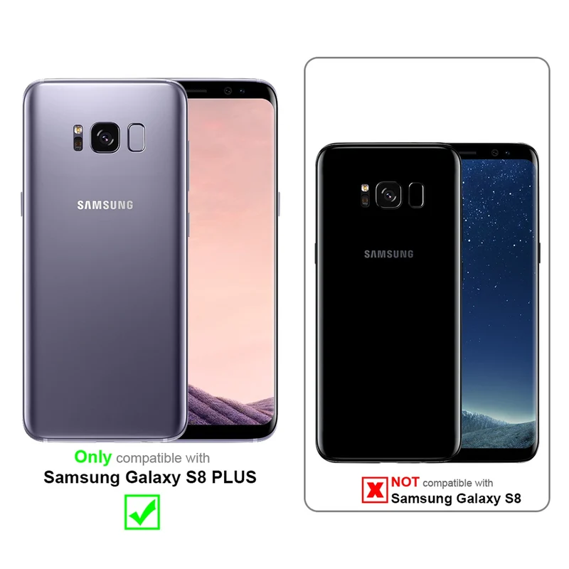 Cadorabo Hülle kompatibel mit Samsung Galaxy S8 PLUS 2-in-1 Schutzhülle mit TPU Silikon-Rand und Acryl-Glas-Rücken
