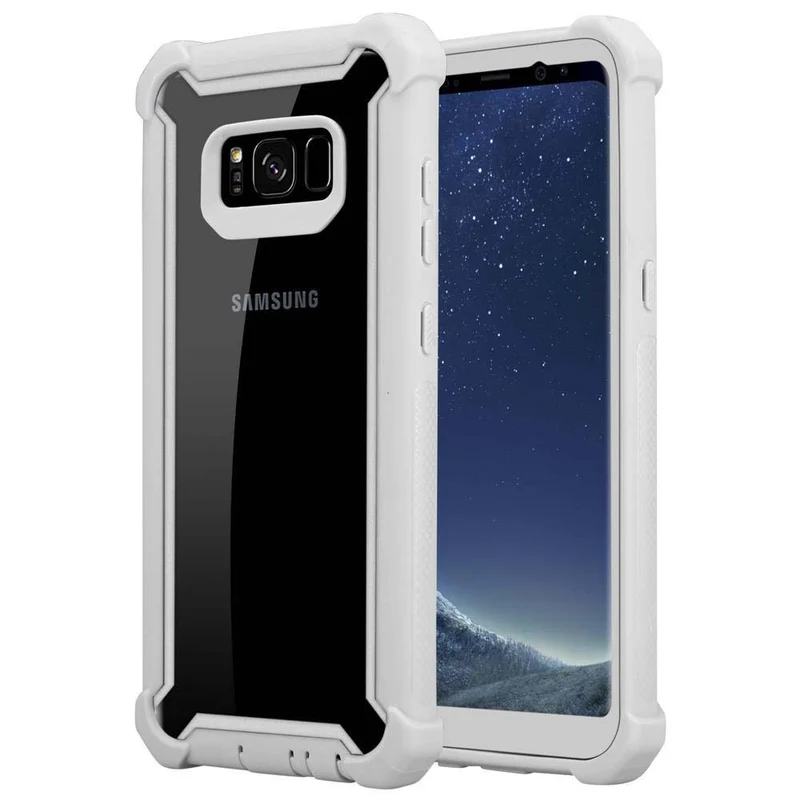 Cadorabo Hülle kompatibel mit Samsung Galaxy S8 2-in-1 Schutzhülle mit TPU Silikon-Rand und Acryl-Glas-Rücken