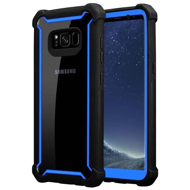 Cadorabo Hülle kompatibel mit Samsung Galaxy S8 2-in-1 Schutzhülle mit TPU Silikon-Rand und Acryl-Glas-Rücken